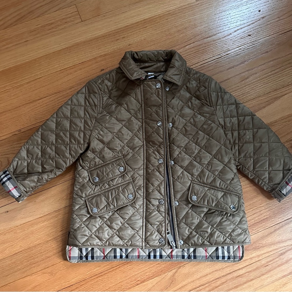 Burberry Brown Puffer Jacket with Quilted Design